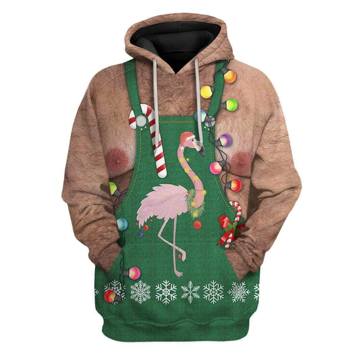 Ugly Christmas Flamingo Hoodie For Men And Women