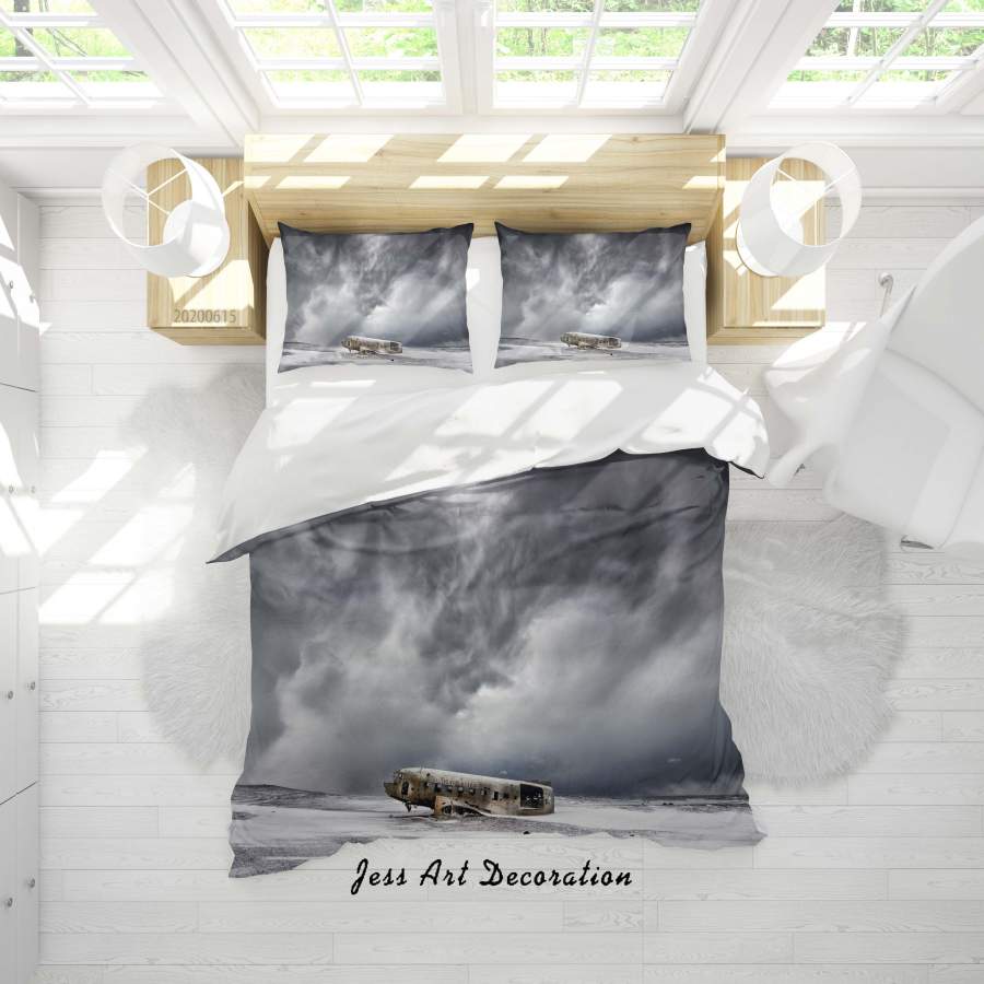 3D Dark Clouds Aircraft Quilt Cover Set Bedding Set Duvet Cover Pillowcases SF136