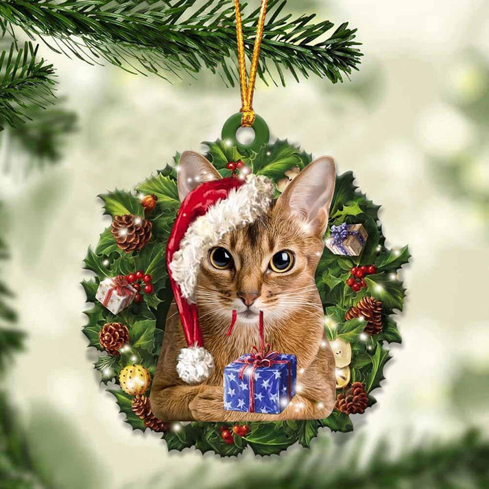 Abyssinian Cat And Christmas Ornament – Gift For Cat Lover