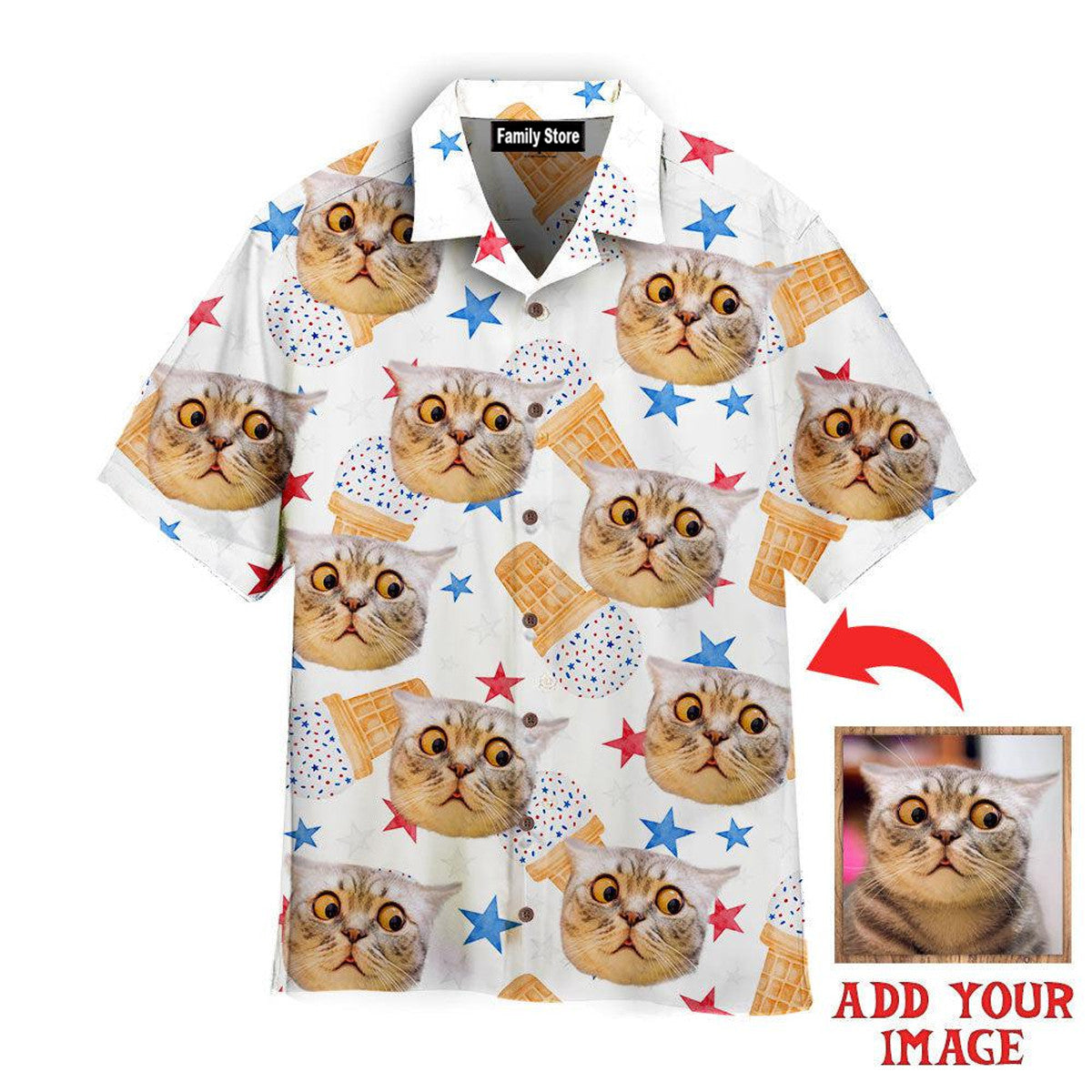 Surprised Cat Thinking About Ice Cream Custom Hawaiian Shirt Pn302103Lb