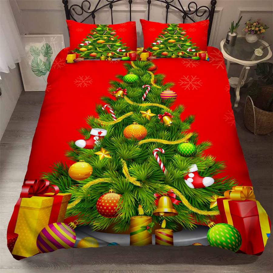 3D Christmas Tree Quilt Cover Set Bedding Set Pillowcases 145