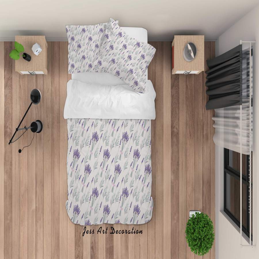 3D Lavender Quilt Cover Set Bedding Set Duvet Cover Pillowcases SF15