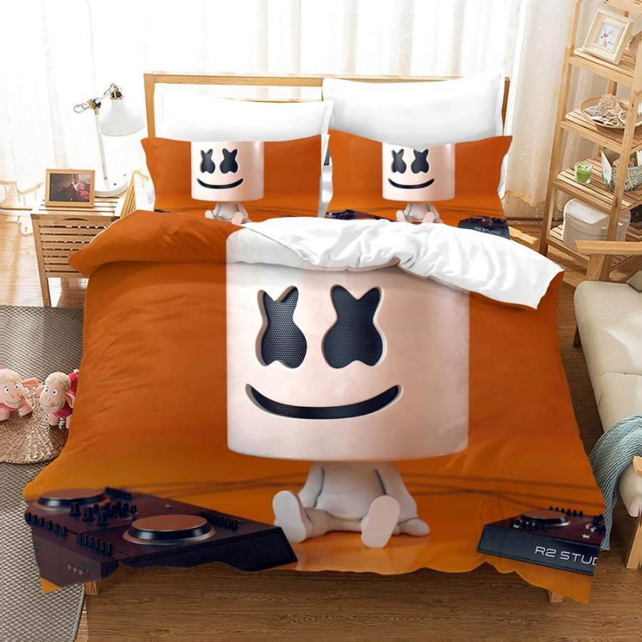 3D Orange Marshmello Doctom Quilt Cover Set Bedding Set Pillowcases 19