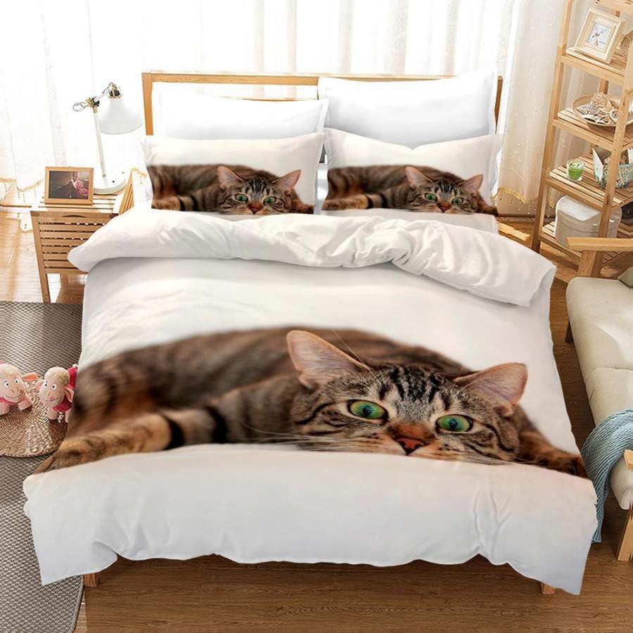 3D Cute Cat Quilt Cover Set Bedding Set Pillowcases 116