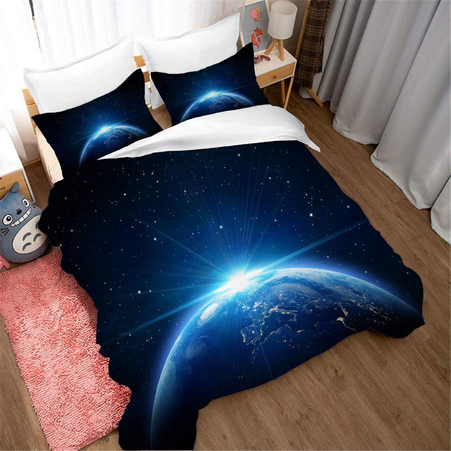 3D Space Universe Earth Quilt Cover Set Bedding Set Duvet Cover Pillowcases SF176