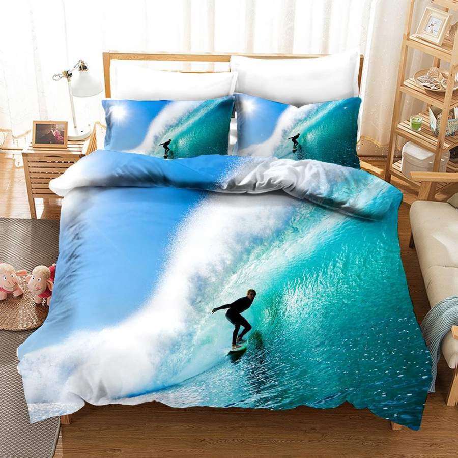 3D Surfer Sea Quilt Cover Set Bedding Set Pillowcases 132