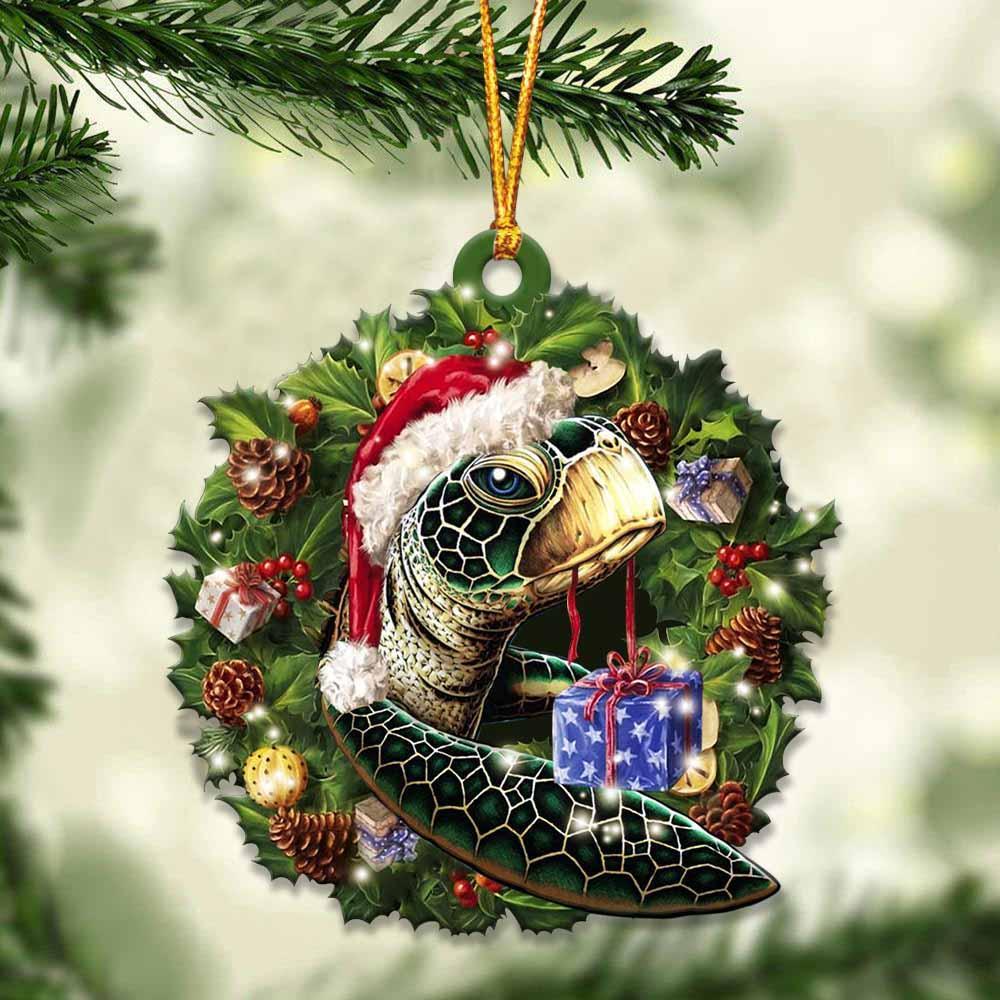 Turtle And Christmas Ornament – Gift For Turtle Lover