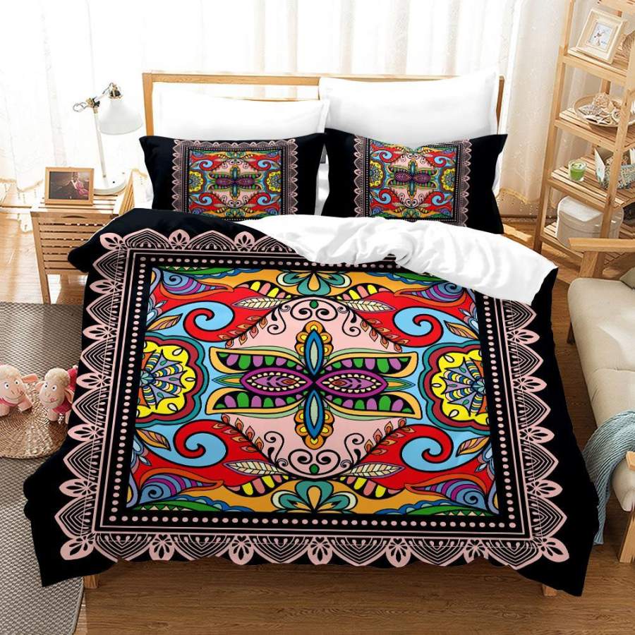 3D Pattern Floral Quilt Cover Set Bedding Set Duvet Cover Pillowcases SF07