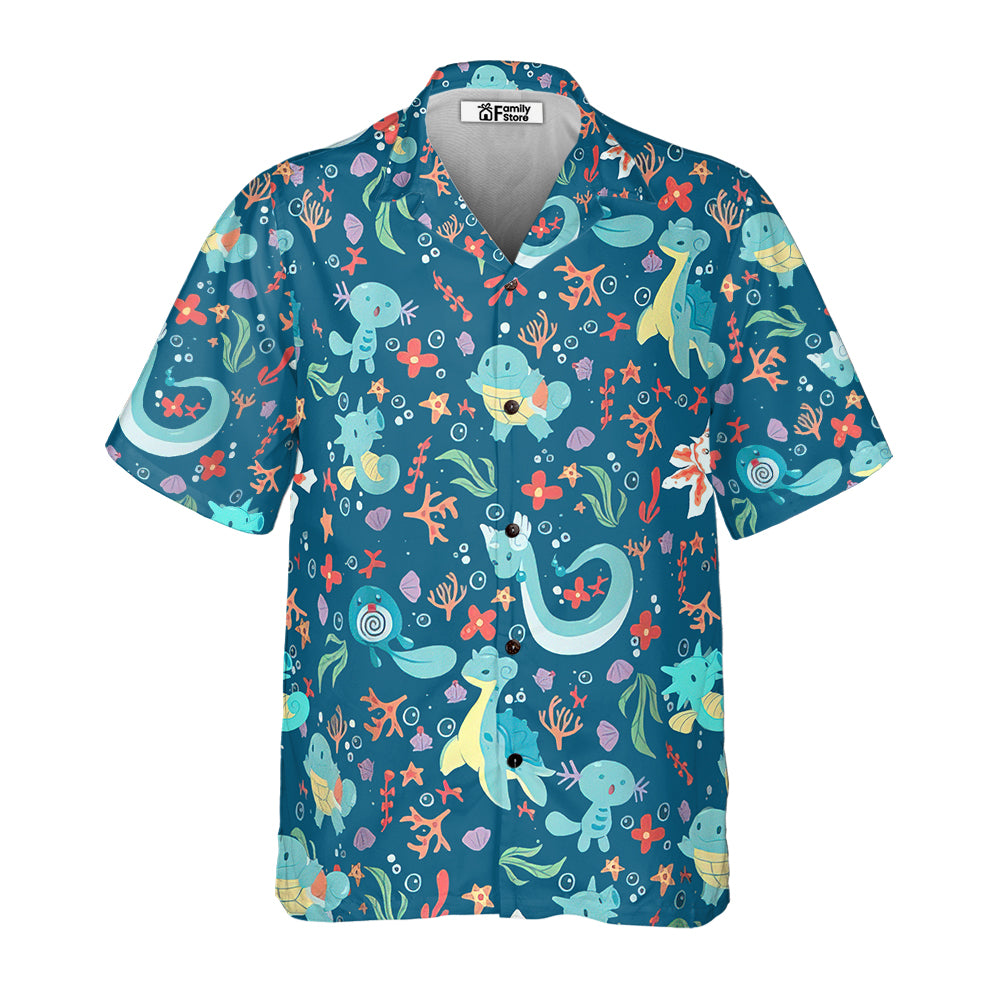 Water Pokemon Pattern Hawaiian Shirt