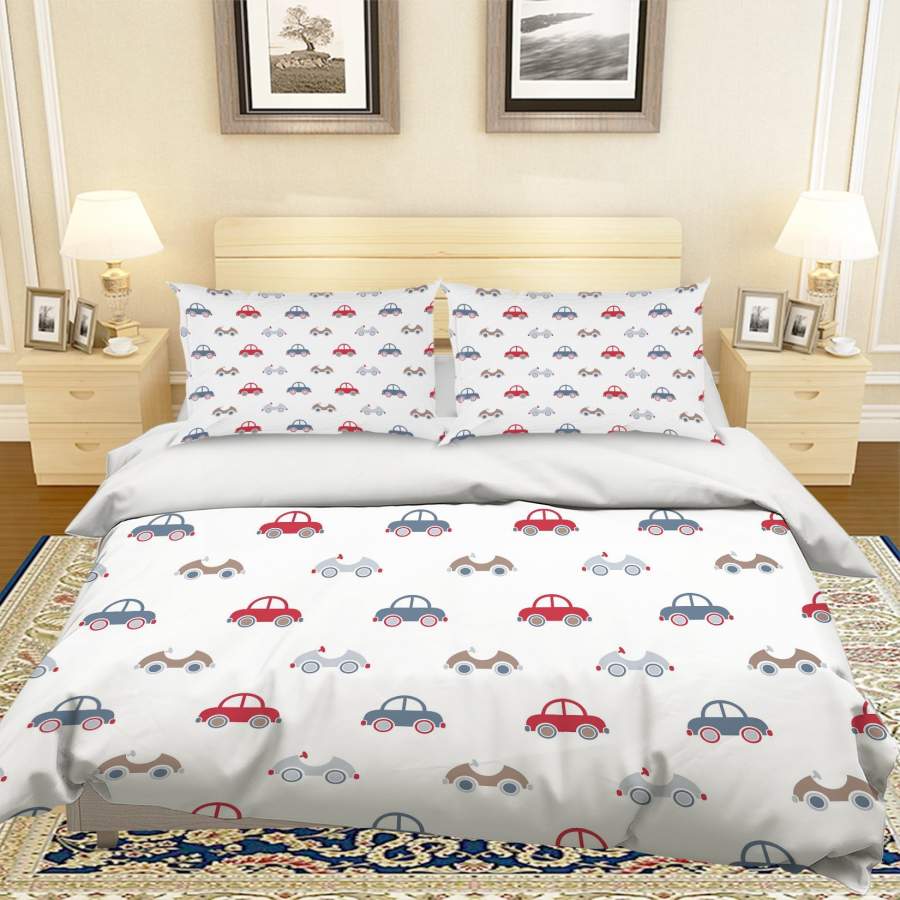 3D Cartoon Car Quilt Cover Set Bedding Set Pillowcases 83