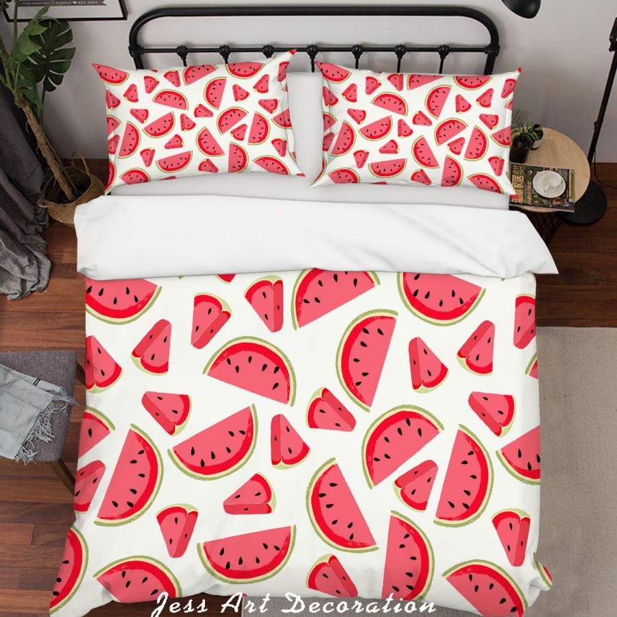 3D Red Watermelon Pattern Quilt Cover Set Bedding Set Pillowcases  36