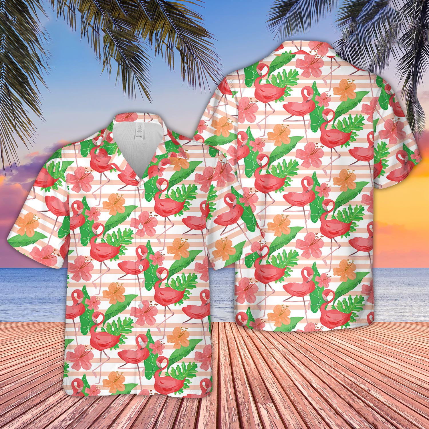 Unique Flamingo Pattern Hawaiian Shirt