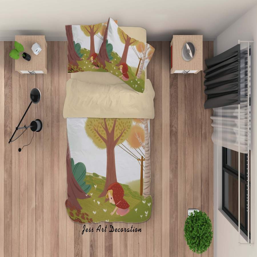 3D Tree Girl Painting Quilt Cover Set Bedding Set Duvet Cover Pillowcases A401 LQH