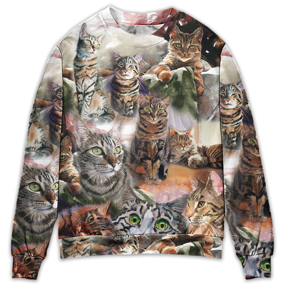 Tabby Cat Art Daily Portrait – Sweater  – Ugly Christmas Sweaters  – Owl Ohh