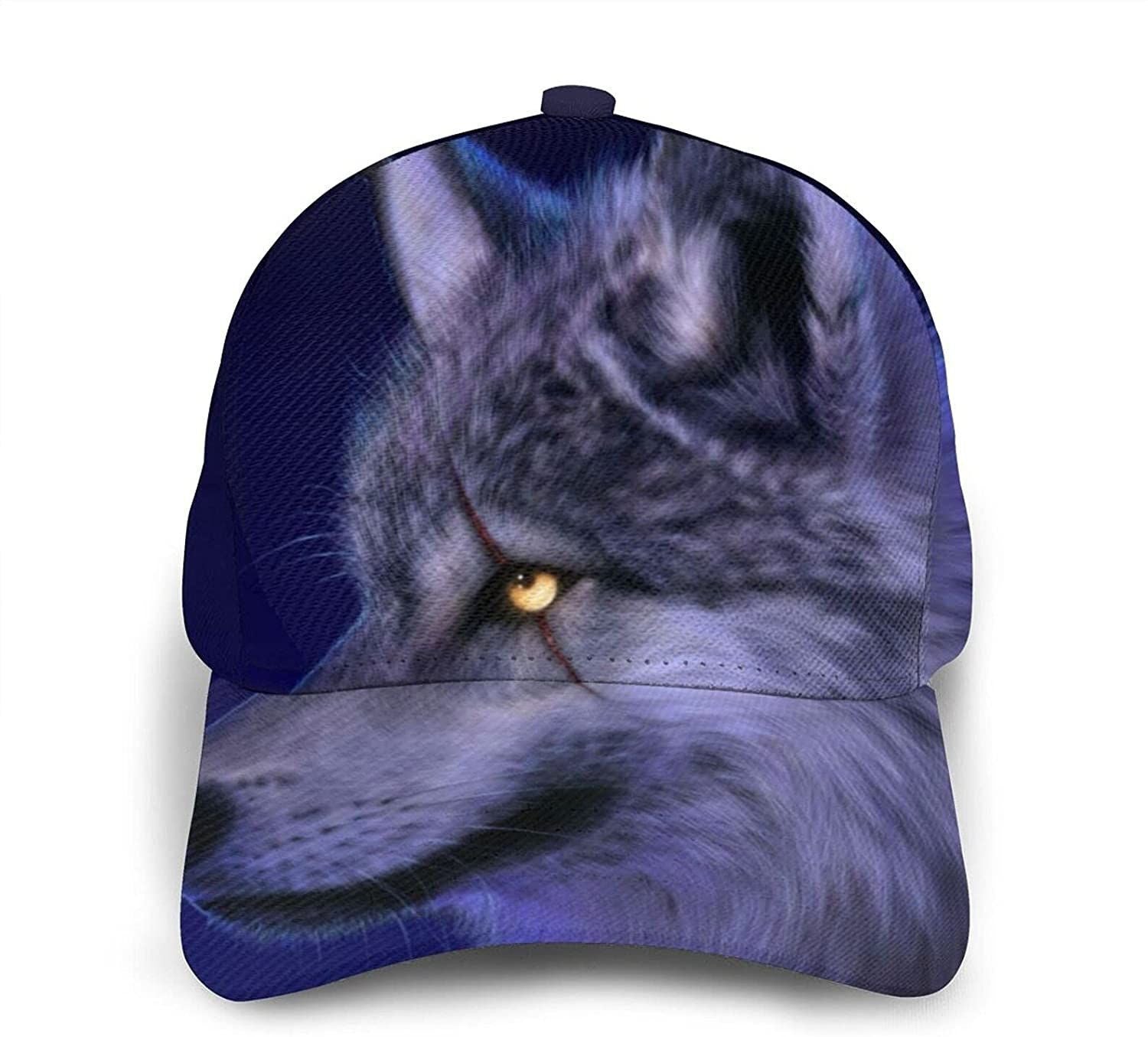 Wolf Print Classic Baseball 3D Cap Adjustable Twill Sports Dad Hats For Unisex