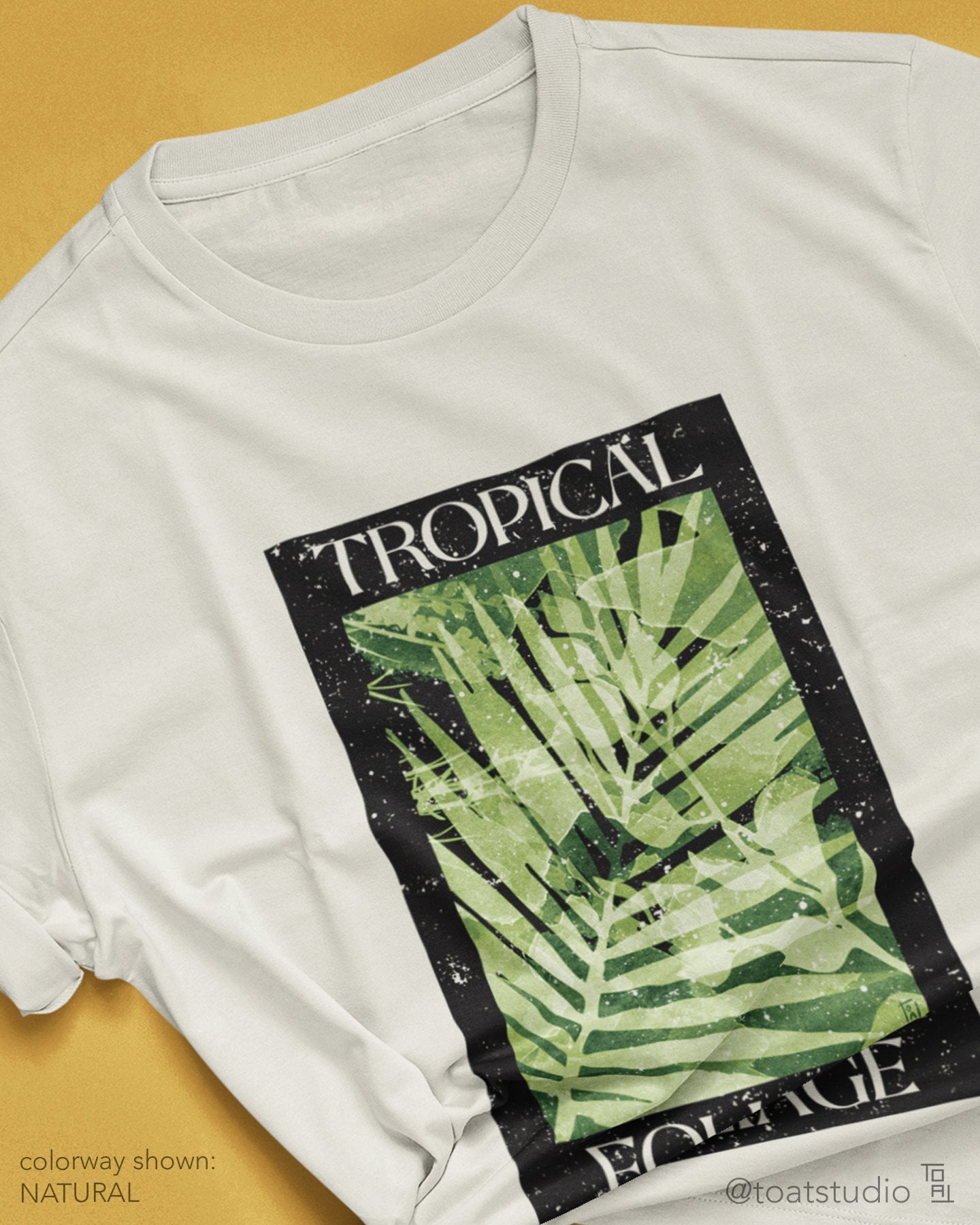 Tropical Foliage Unisex T-shirt, Plant Decor Drawing, Floral Art Shirt, Botanical Leaf Artwork, Tropical Floral Garden, Palm Tree Beach Vibe