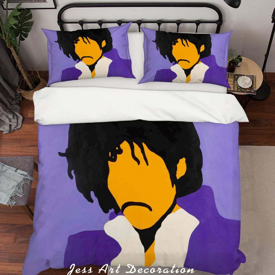 3D Coco Davez Prince Yellow Violet Quilt Cover Set Bedding Set Duvet Cover Pillowcases  ZY D50