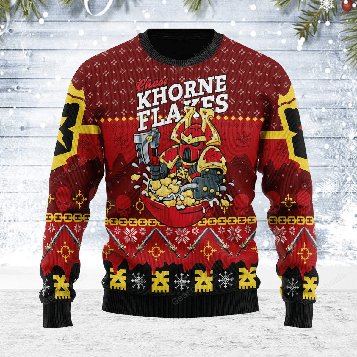 Warhammer Chaos Khorne Flakes Iconic – Ugly Christmas Sweater