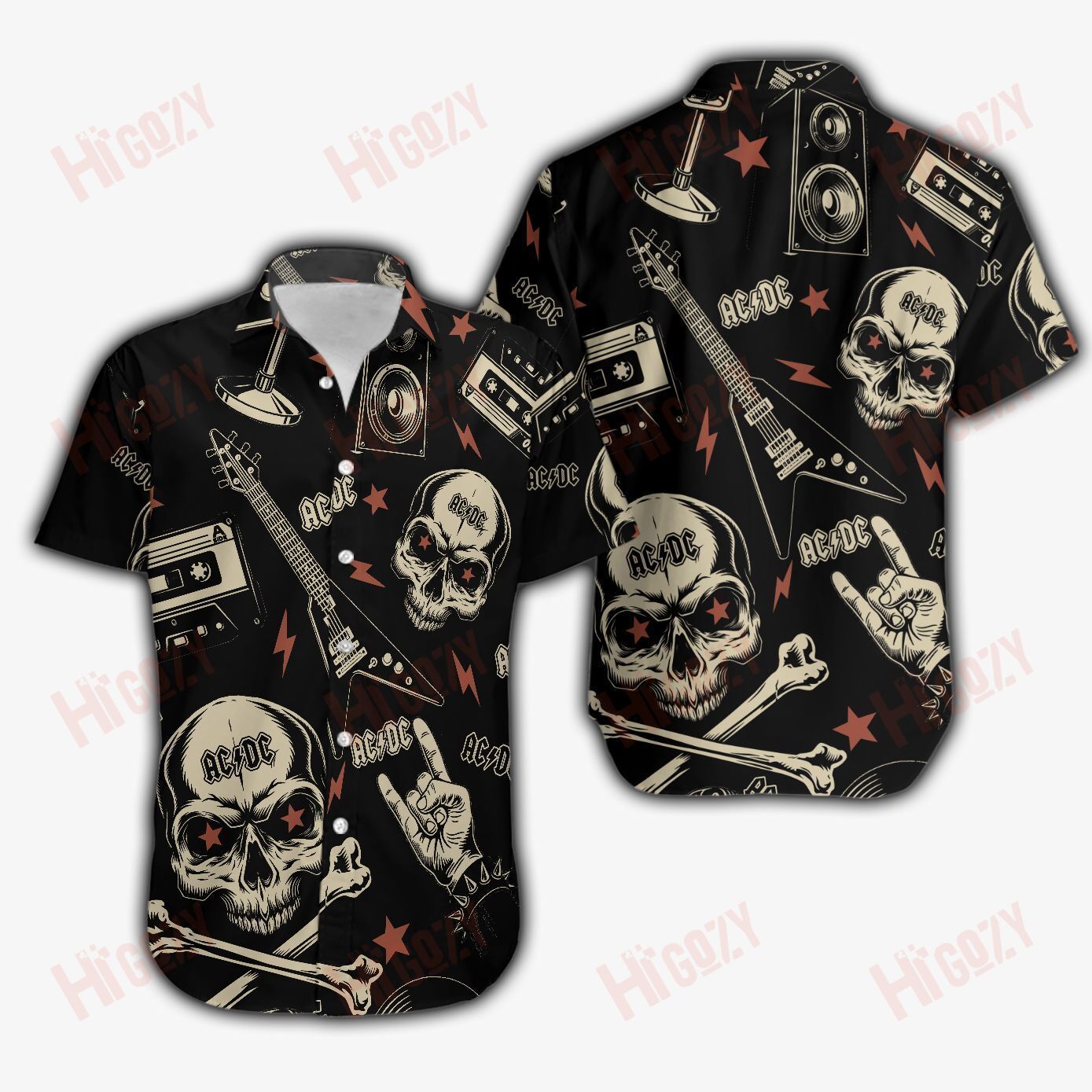 Ac/Dc Hawaii Shirts, Ac/Dc Sleeve Shirts Ac/Dc Aloha Shirts – Spnv394