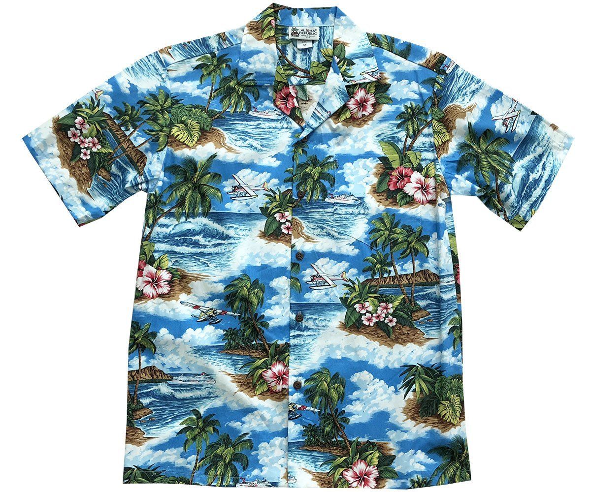 Water Landing Blue Hawaiian Shirt