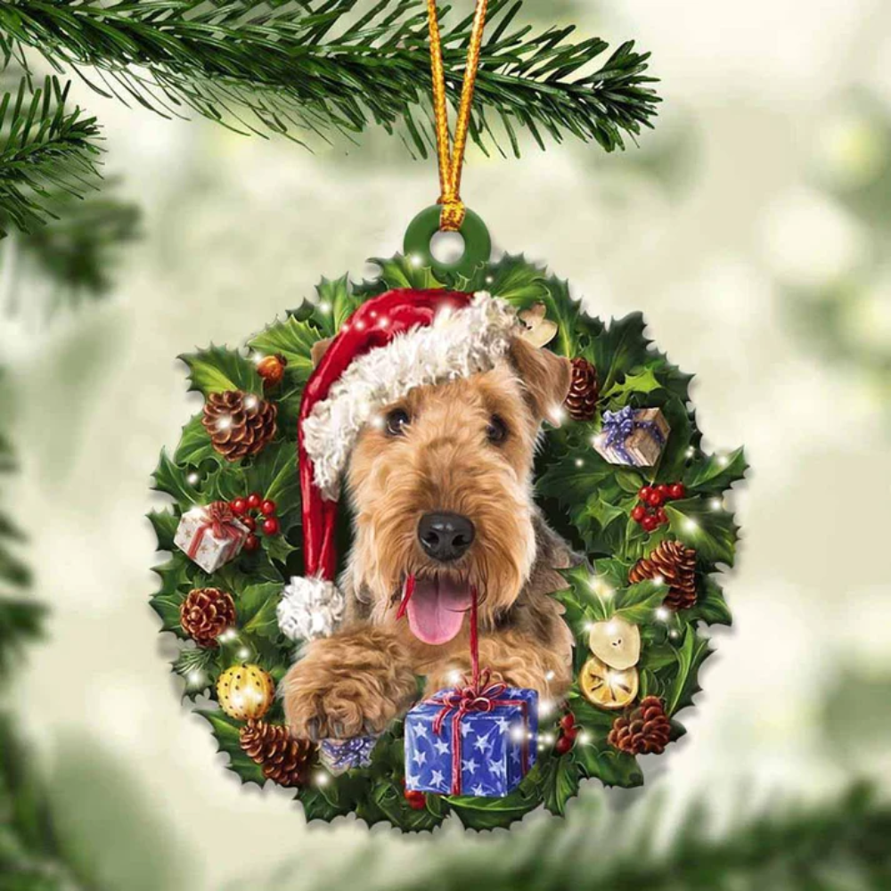 Airedale Terrier And Christmas Ornament – Gift For Dog Lover