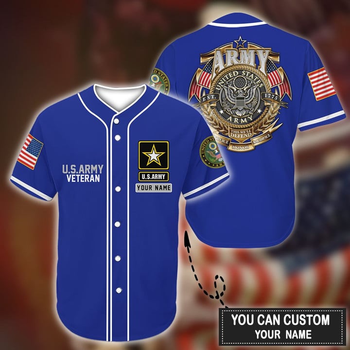 Us Army Veteran This Well Defend Colorfull – Personalized Baseball Jersey Shirt