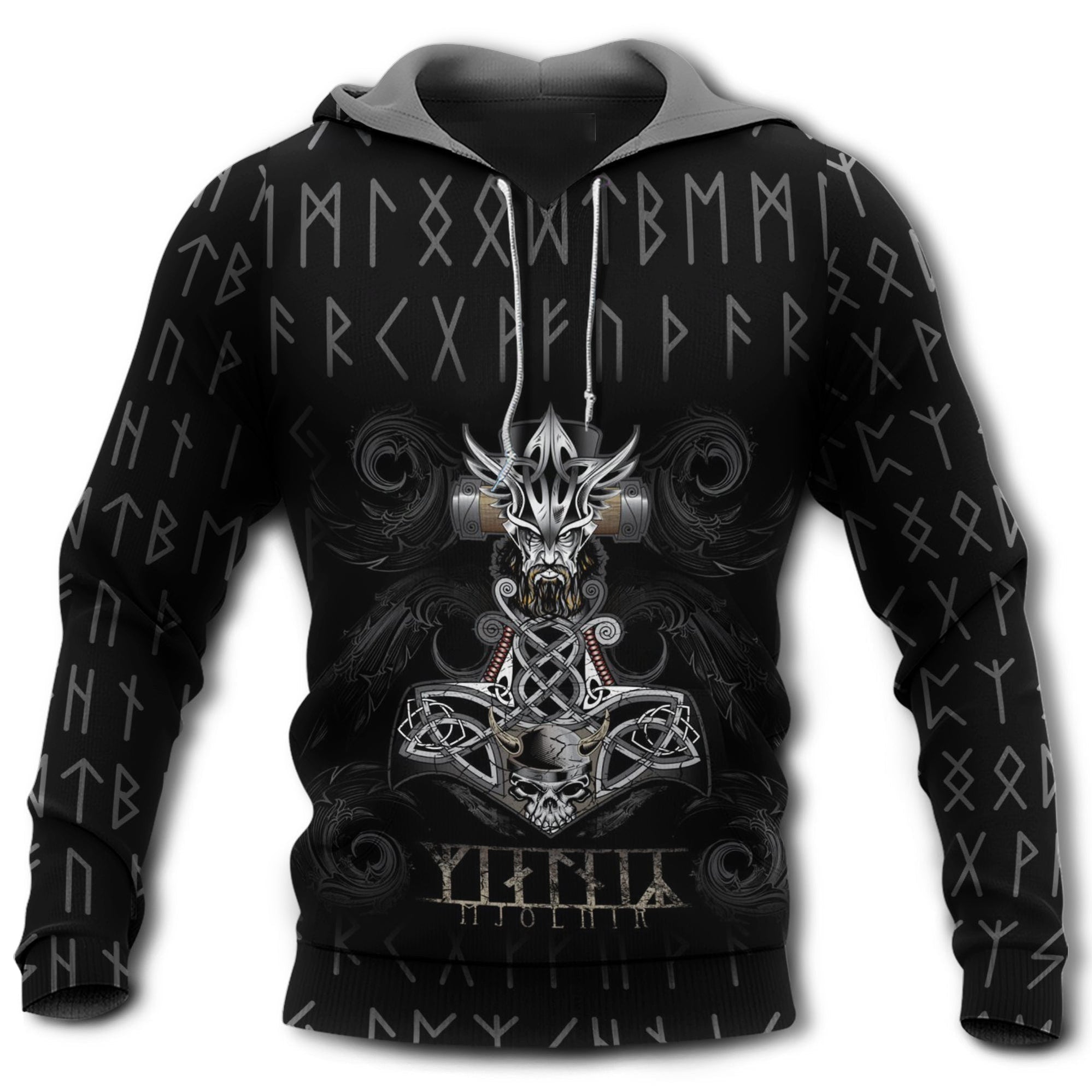 Viking Mjolnir With Black Style – Hoodie