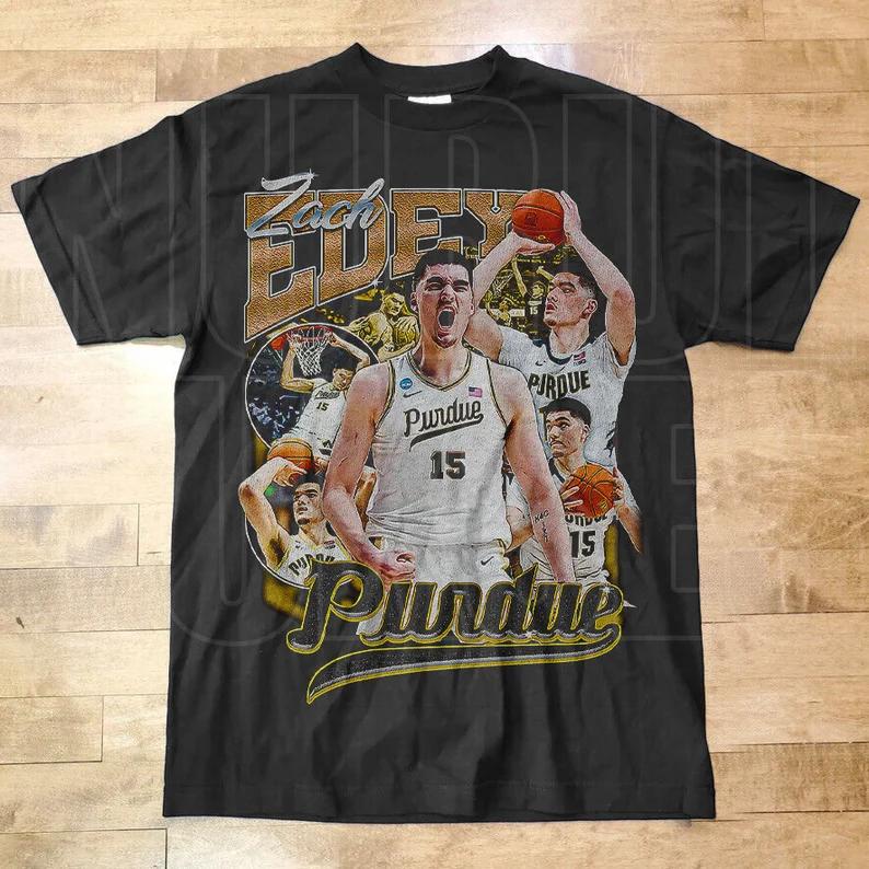 Vintage Style Basketball Bootleg 90s Shirt, Zack Edey Vintage Shirt, Purdue Shirt, Zack Edey Purdue Graphic tee, ZE31