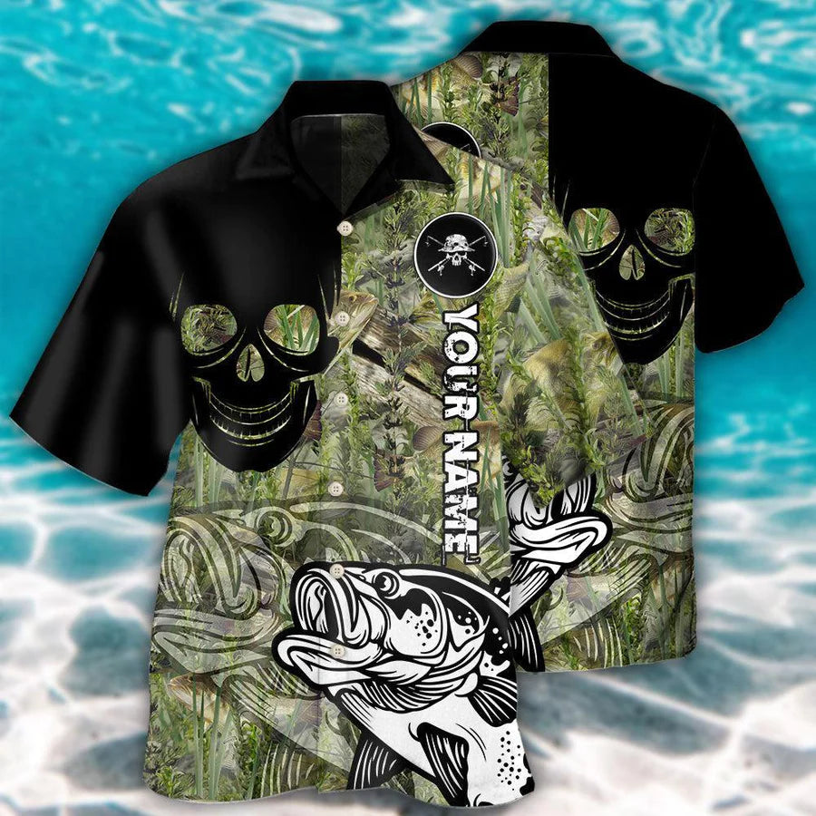 Personalized Fishing Lover Skull Cool Style Hawaiian Shirt