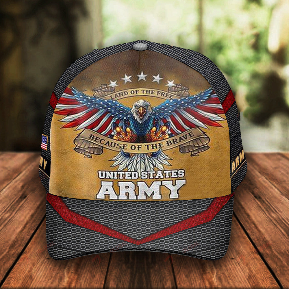 Us Army Hat Eagle Land Of Free Because Of The Brave Us Army Baseball Cap Merchandise