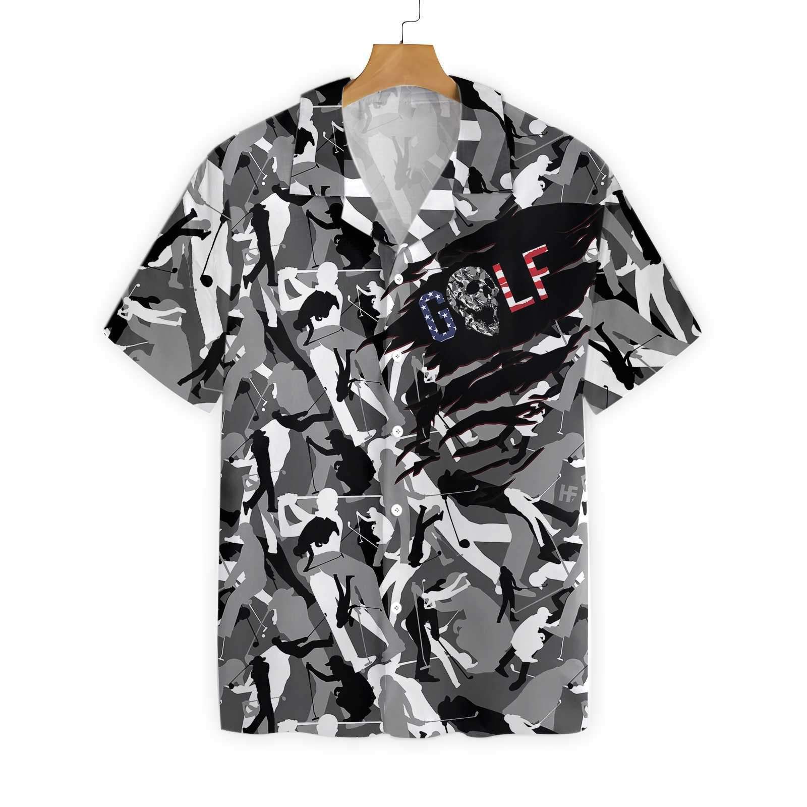 Tattered Bnw Camouflage Golf Ez14 0701 Hawaiian Shirt