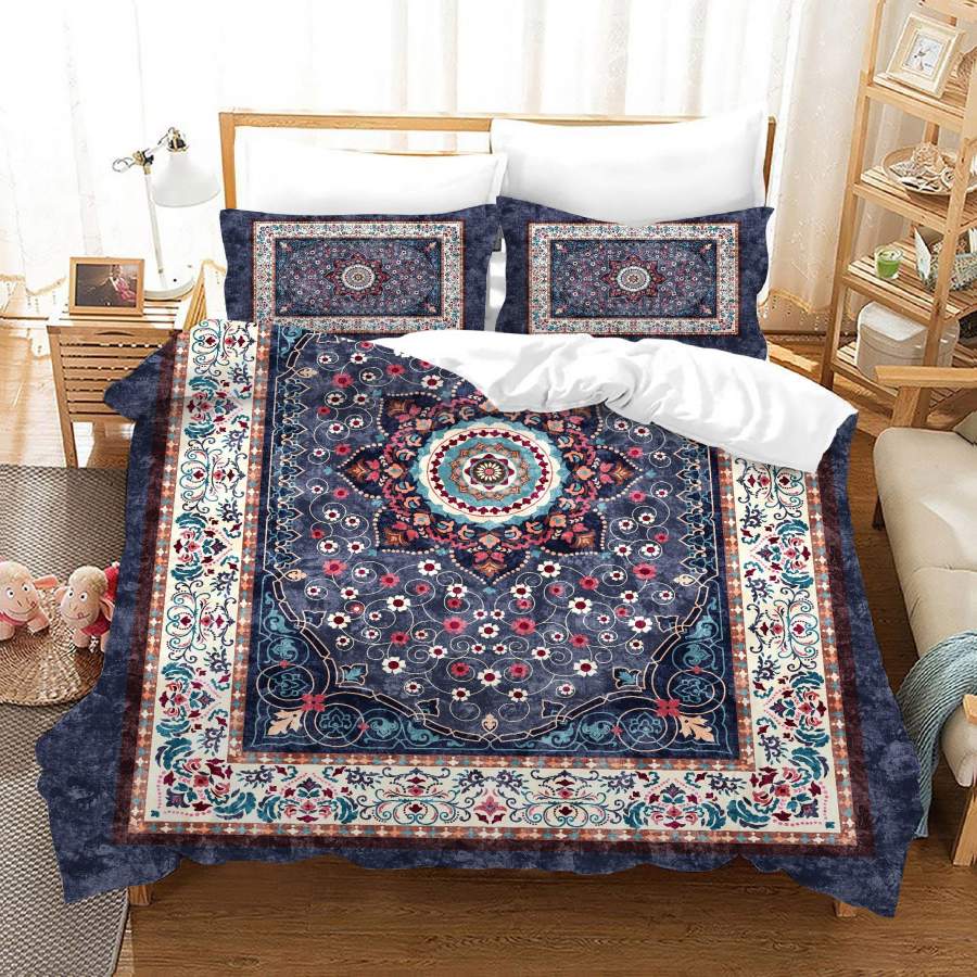 3D Bohemia Floral Quilt Cover Set Bedding Set Duvet Cover Pillowcases JN 1064