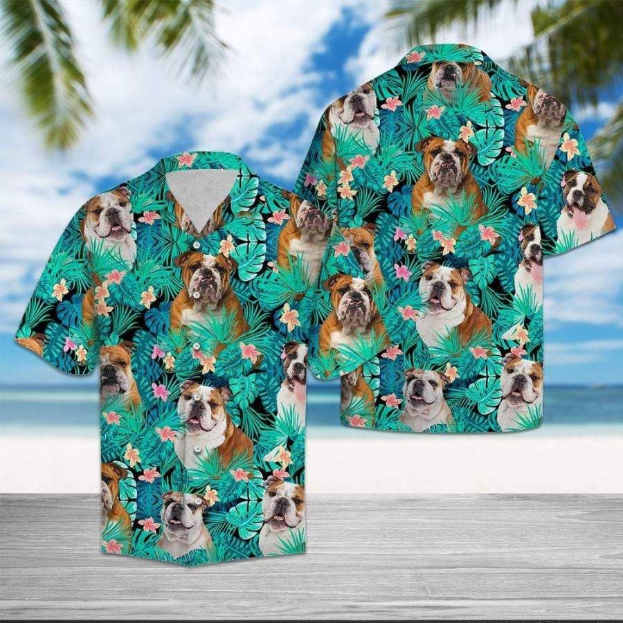 Tropical Bulldog Hawaiian Aloha Shirts