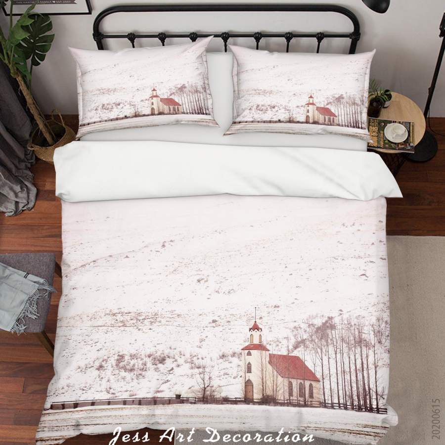 3D Winter House Quilt Cover Set Bedding Set Duvet Cover Pillowcases SF63