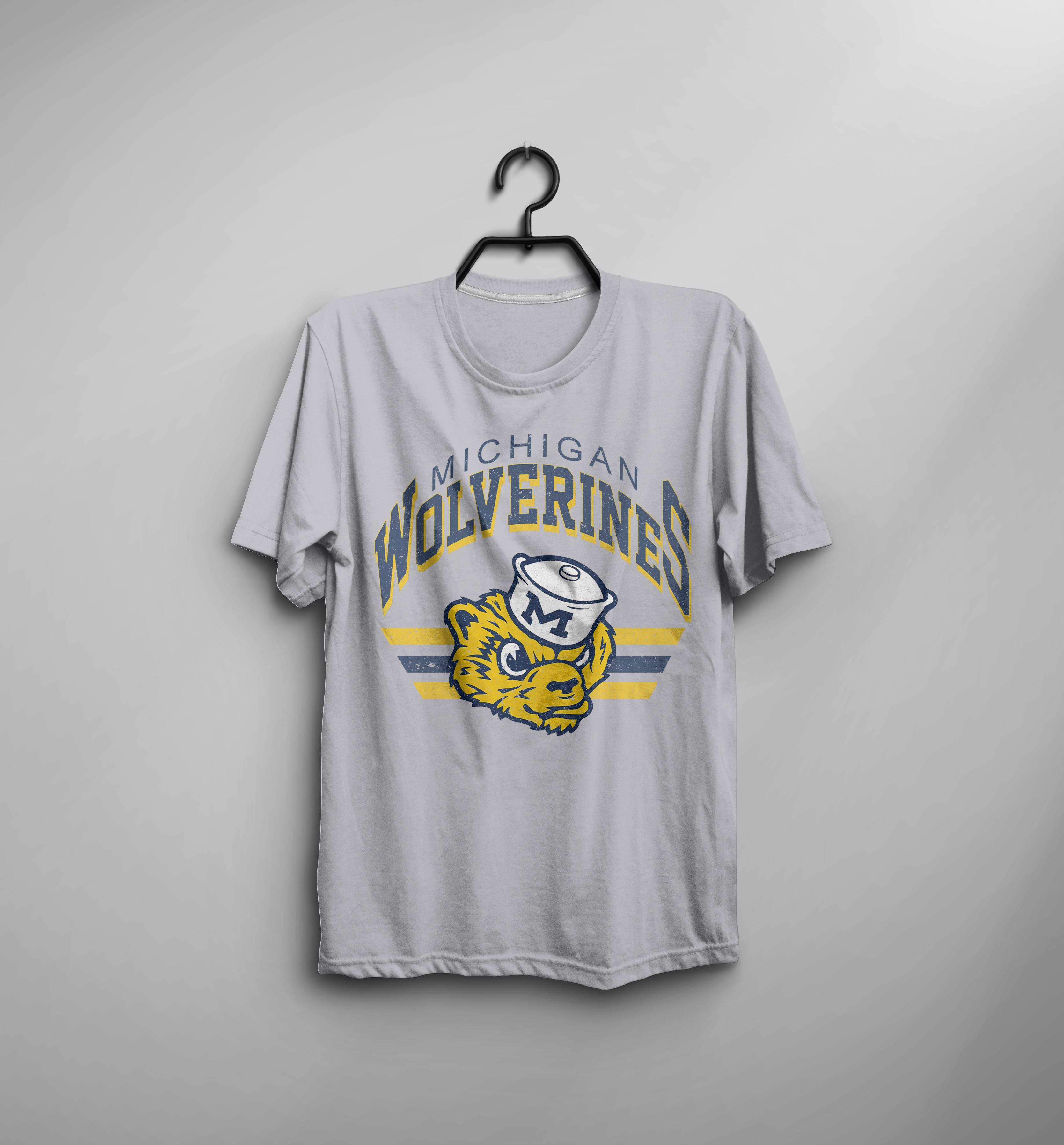 Vintage Michigan Wofverines Mascot T-shirt, Tee