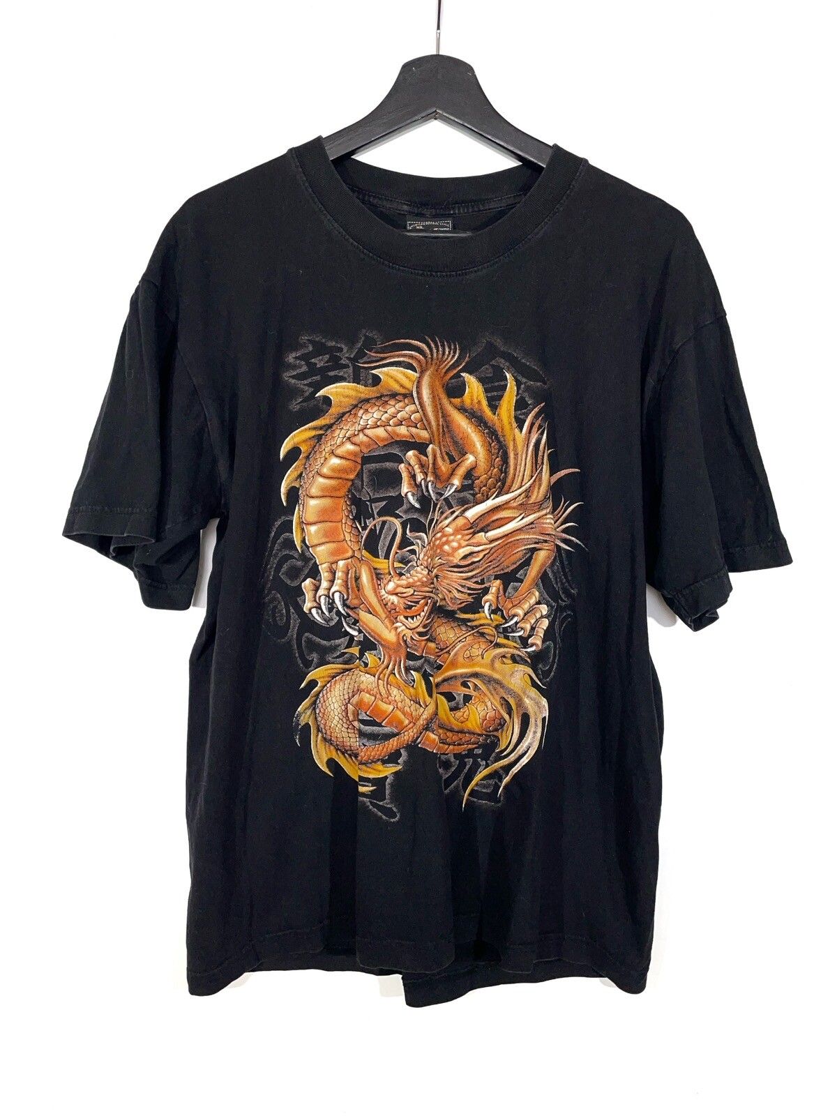 Vintage BIG Black Dragon Gold Japan Style Thailand, Shirt Outfit, Gift For Men, For Women