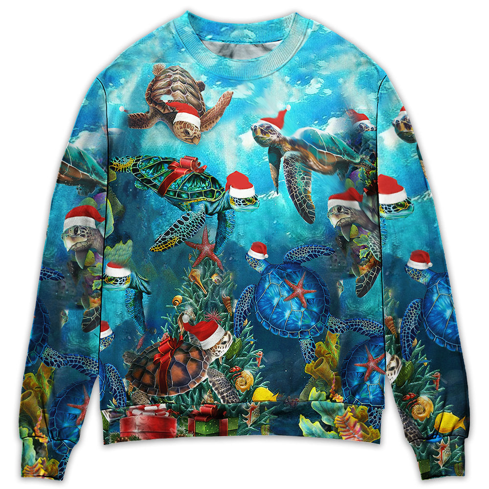 Turtle Love Christmas And Ocean – Sweater  – Ugly Christmas Sweaters  – Owl Ohh