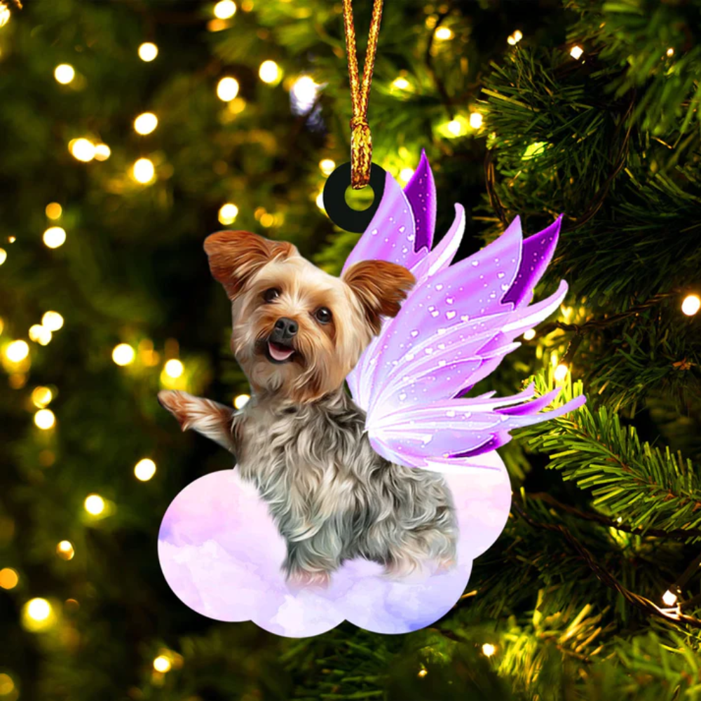 Yorkshire Terrier And Wings Ornament – Gift For Dog Lover