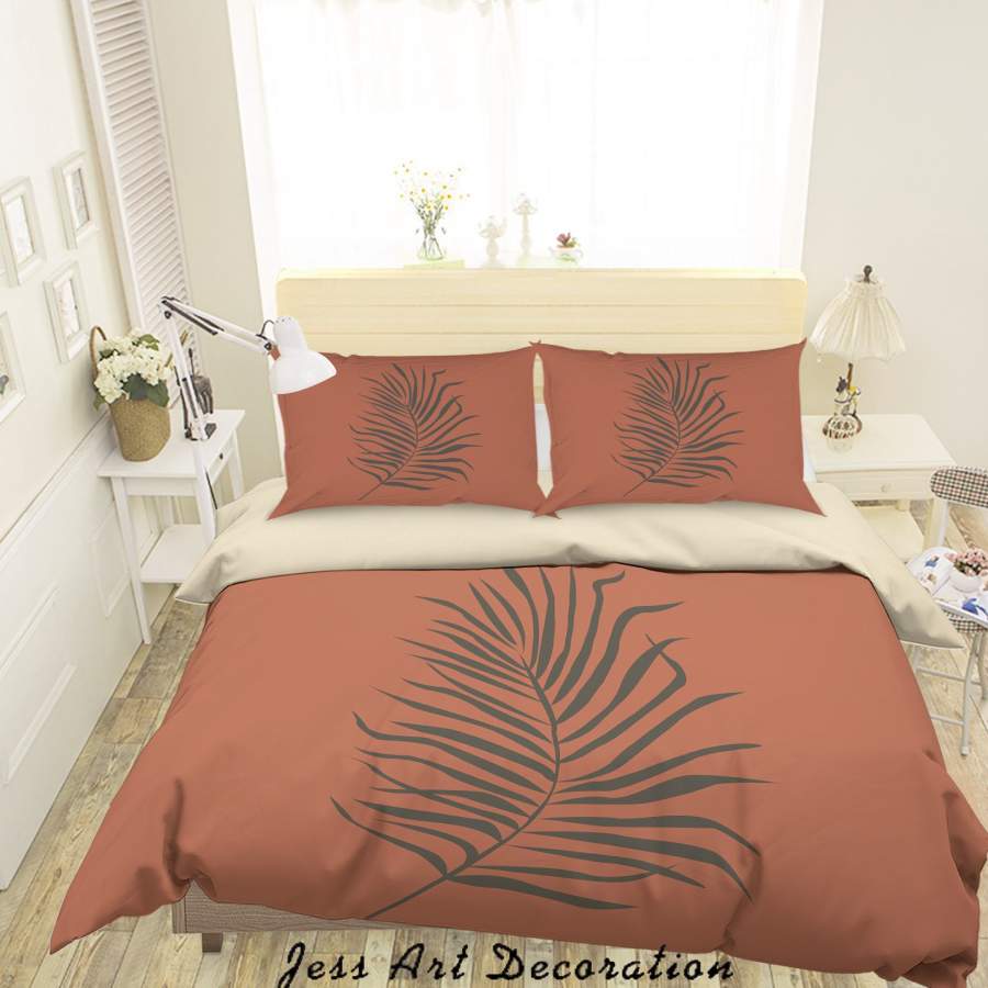 3D Claret Leaves Branch Quilt Cover Set Bedding Set Duvet Cover Pillowcases SF21