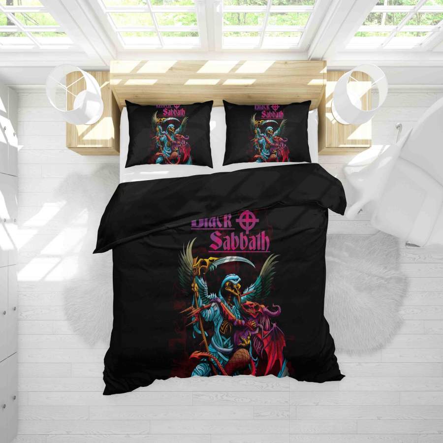 3D Skeleton Black Sabbath Quilt Cover Set Bedding Set Duvet Cover Pillowcases SF63