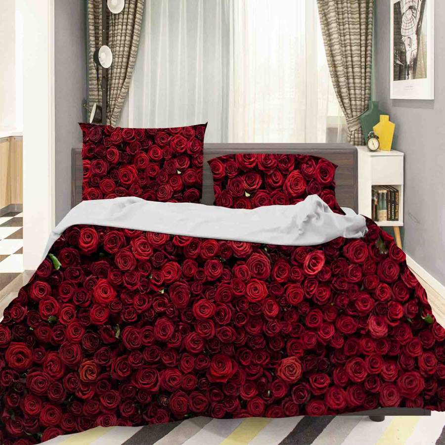 3D Red Rose Quilt Cover Set Bedding Set Pillowcases 95