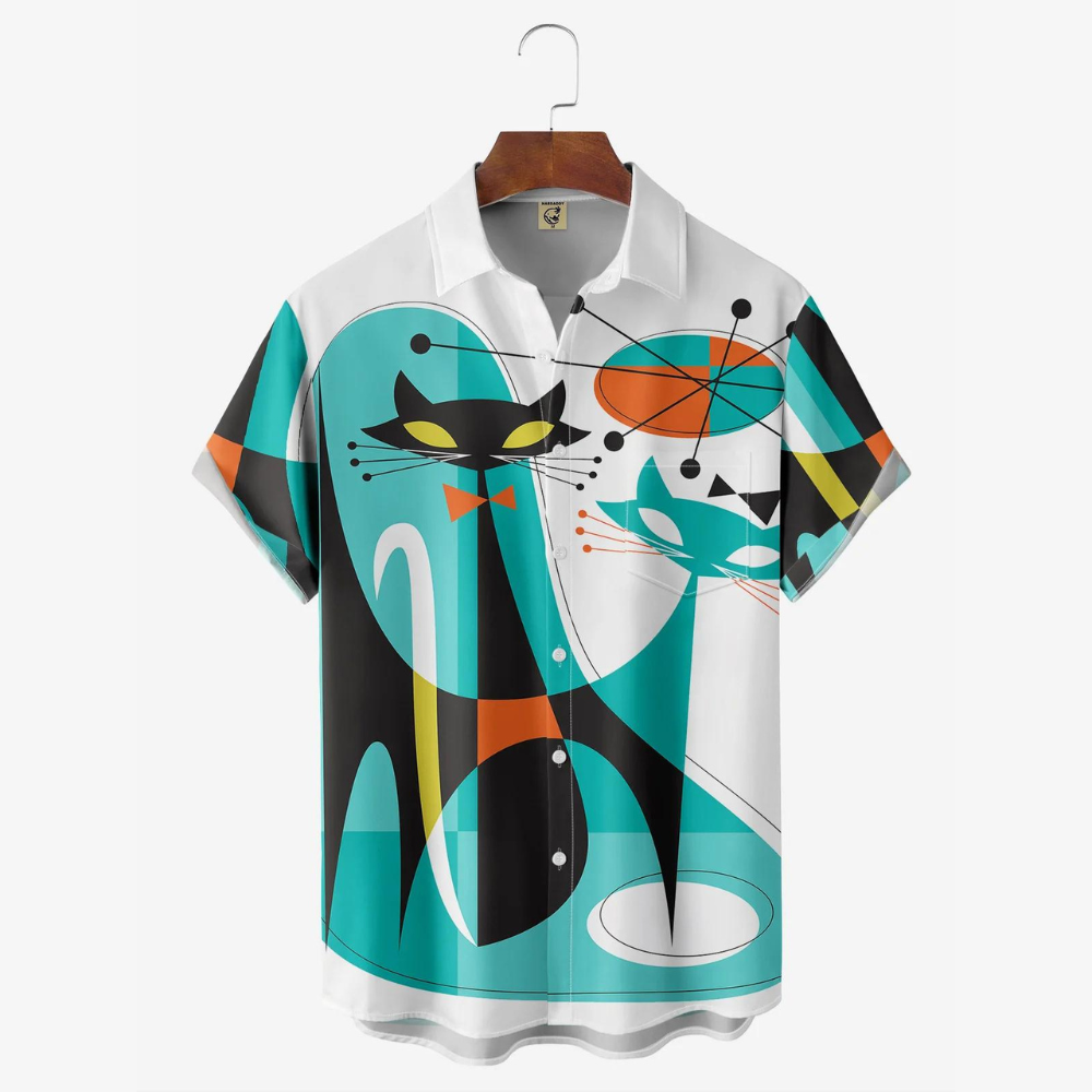 Abstract Cat Pattern – Hawaiian Shirt