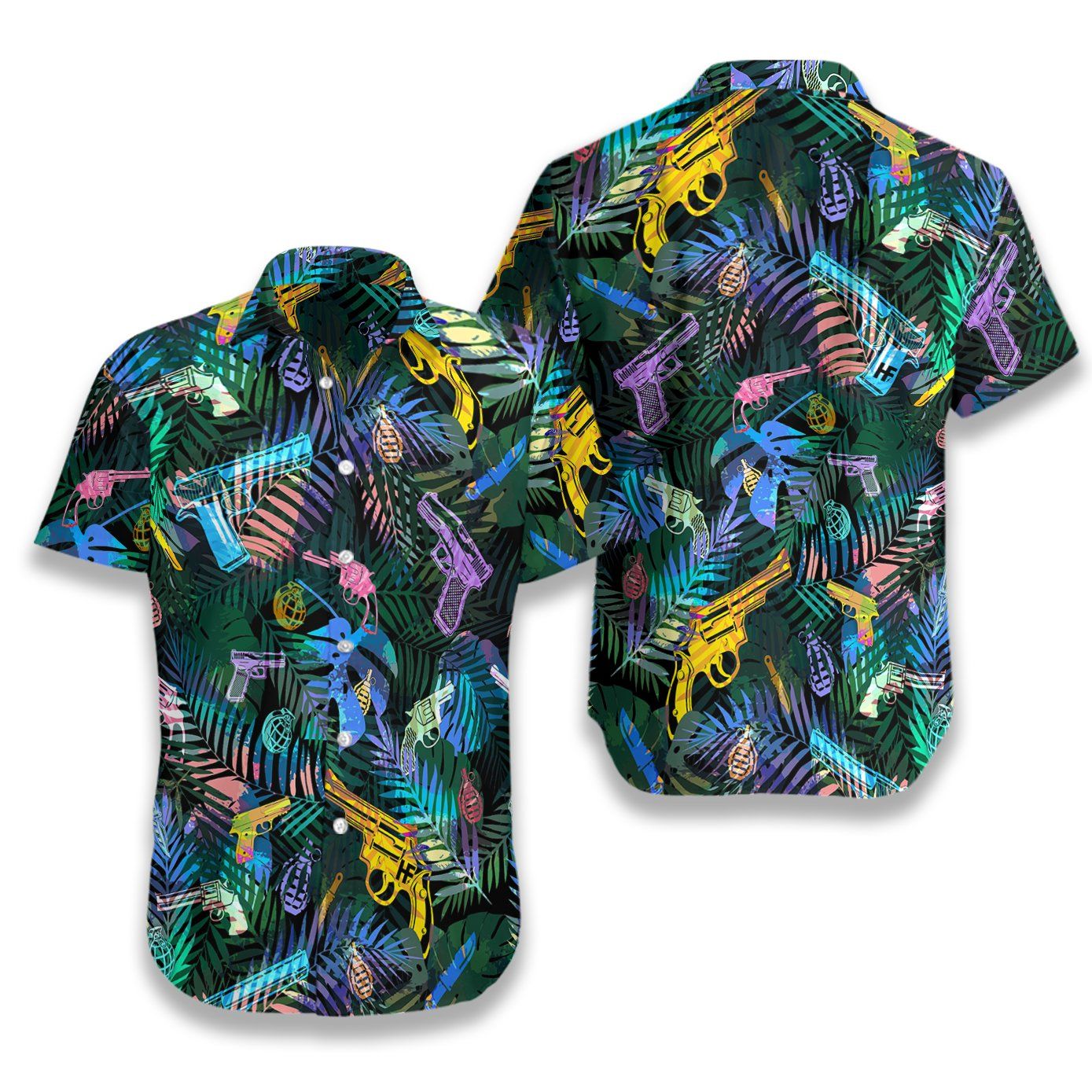 Tropical Gun Lover Pattern Ez05 0207 Hawaiian Shirt