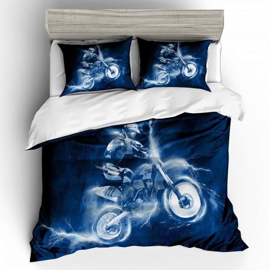 3D Extreme Motorcycle Quilt Cover Set Bedding Set Pillowcases 155