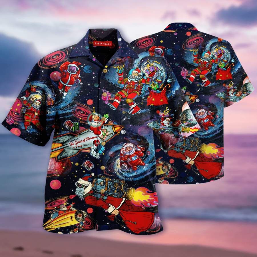 Universe Santa Claus Astronaut Hawaiian Aloha Shirts