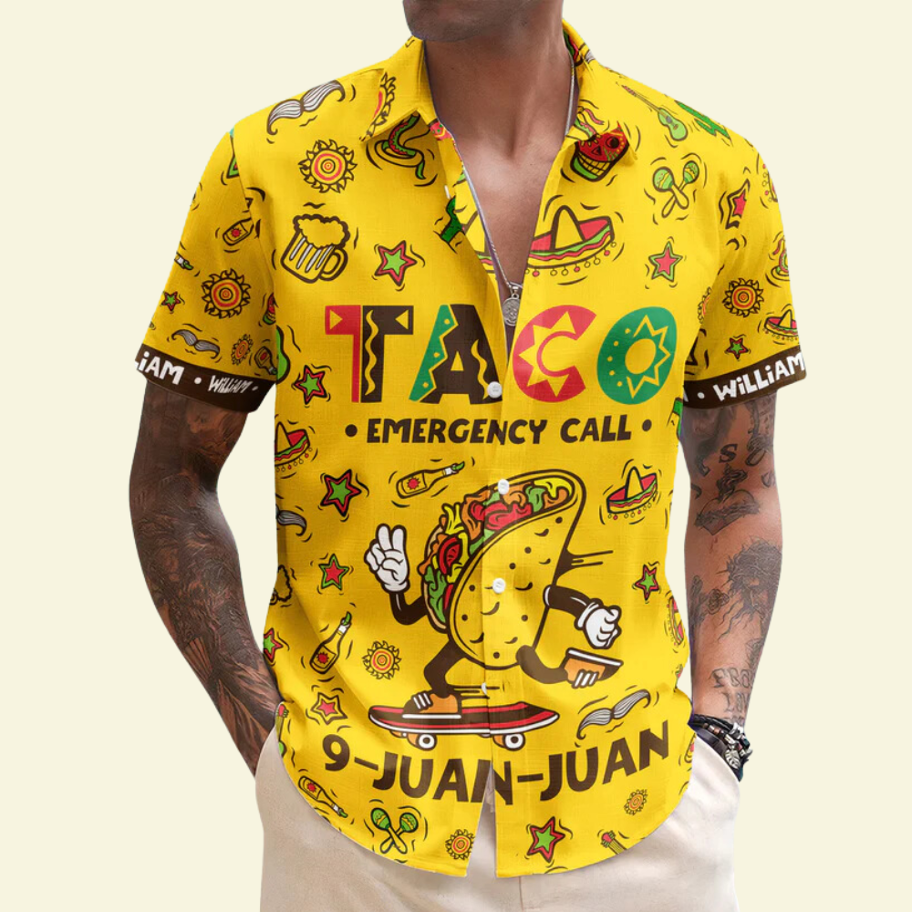 Taco Emergency Call 9-Juan-Juan Mexican – Personalized Hawaiian Shirt