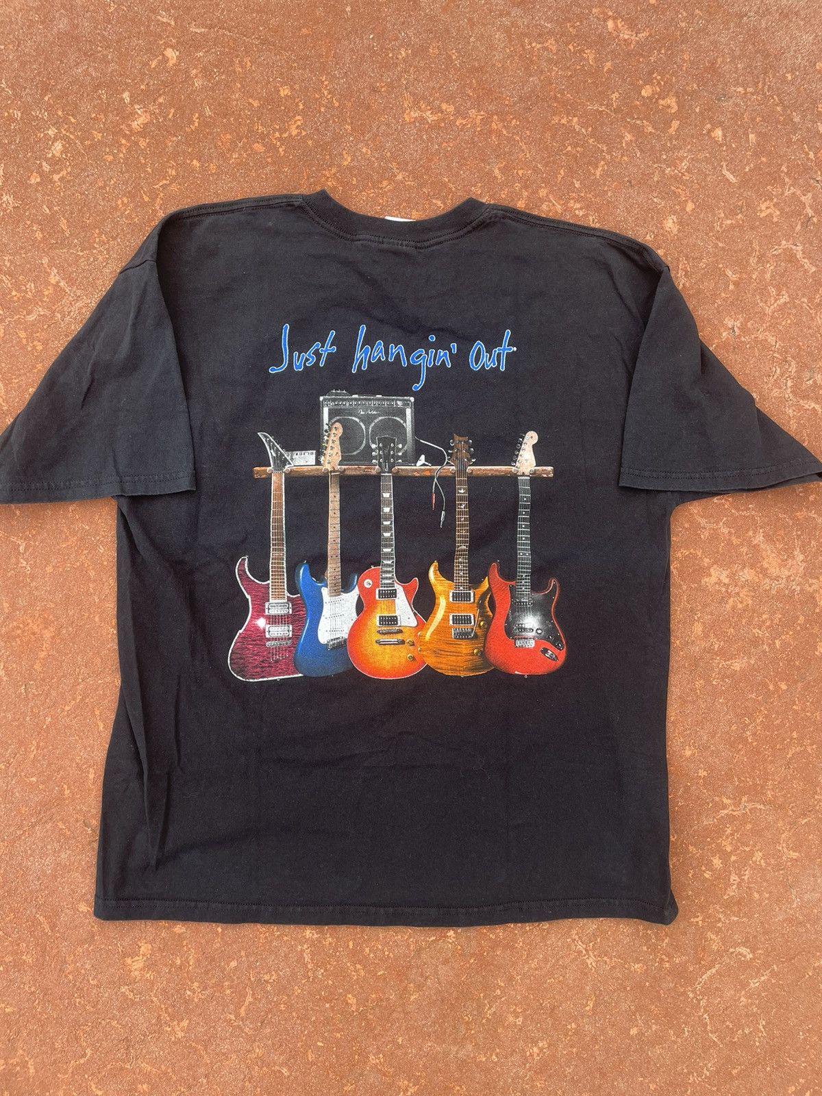 Vintage 90s Faded Guitar Band Essential Graphic Tee, Shirt Outfit, Gift For Men, For Women