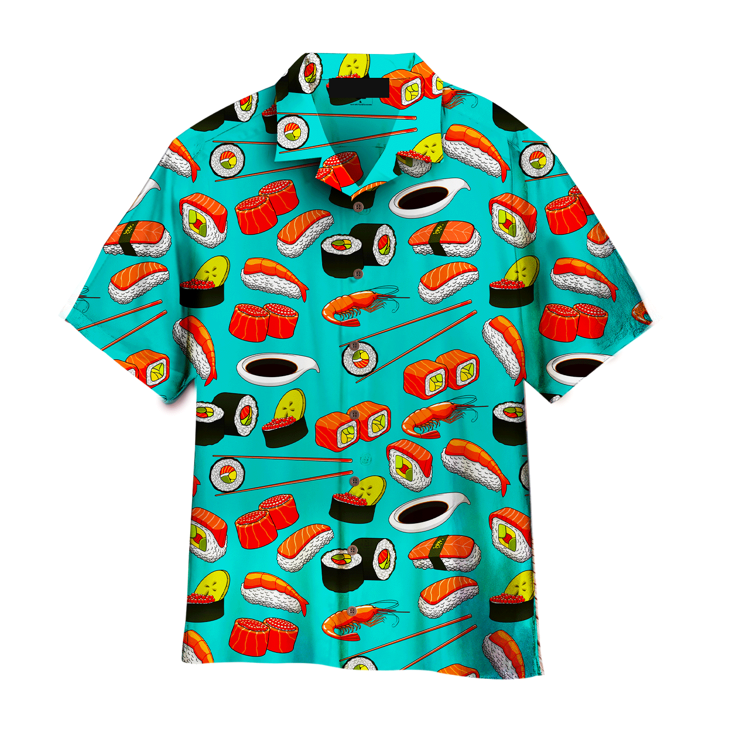 Sushi Rolls Japanese Seafood Blue Aloha Hawaiian Shirts