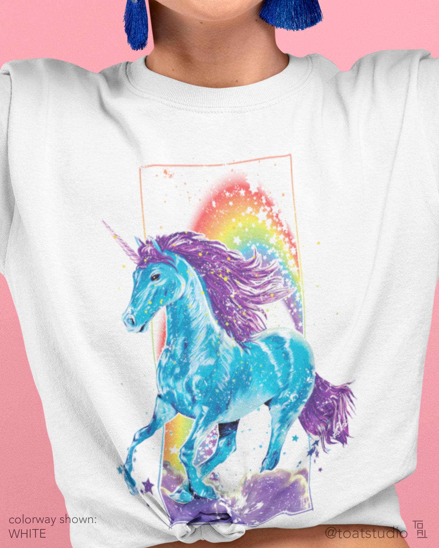 Unicorn Rainbow II Unisex T-shirt, Unicorn Girl, Magical Unicorn, Mythical Creature, Fantasy Horse, Spirit Animal, Fairy Tale, Rainbow Power