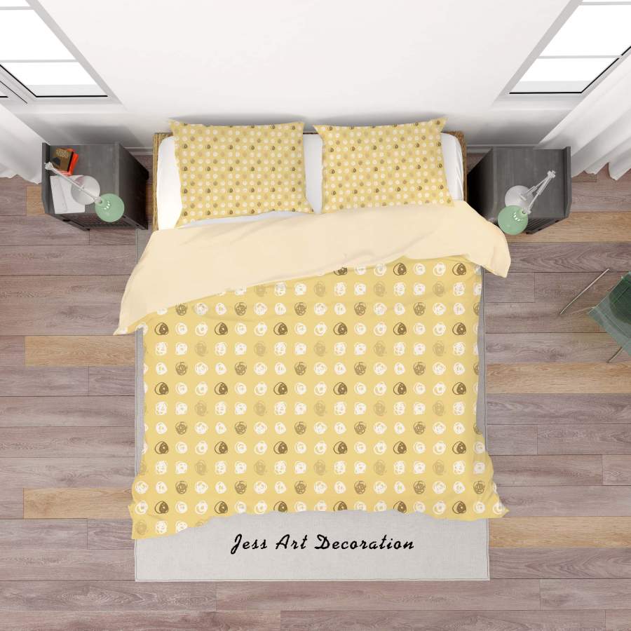 3D Yellow Scribble Quilt Cover Set Bedding Set Duvet Cover Pillowcases SF15